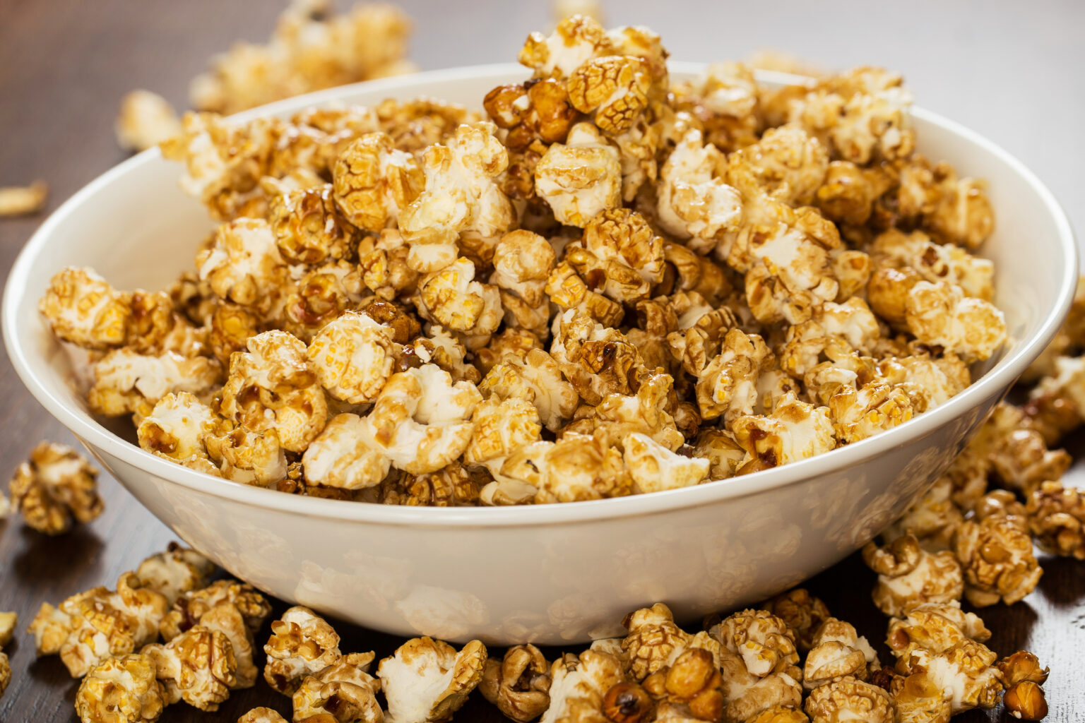 Cinema. Delicious popcorn on the table